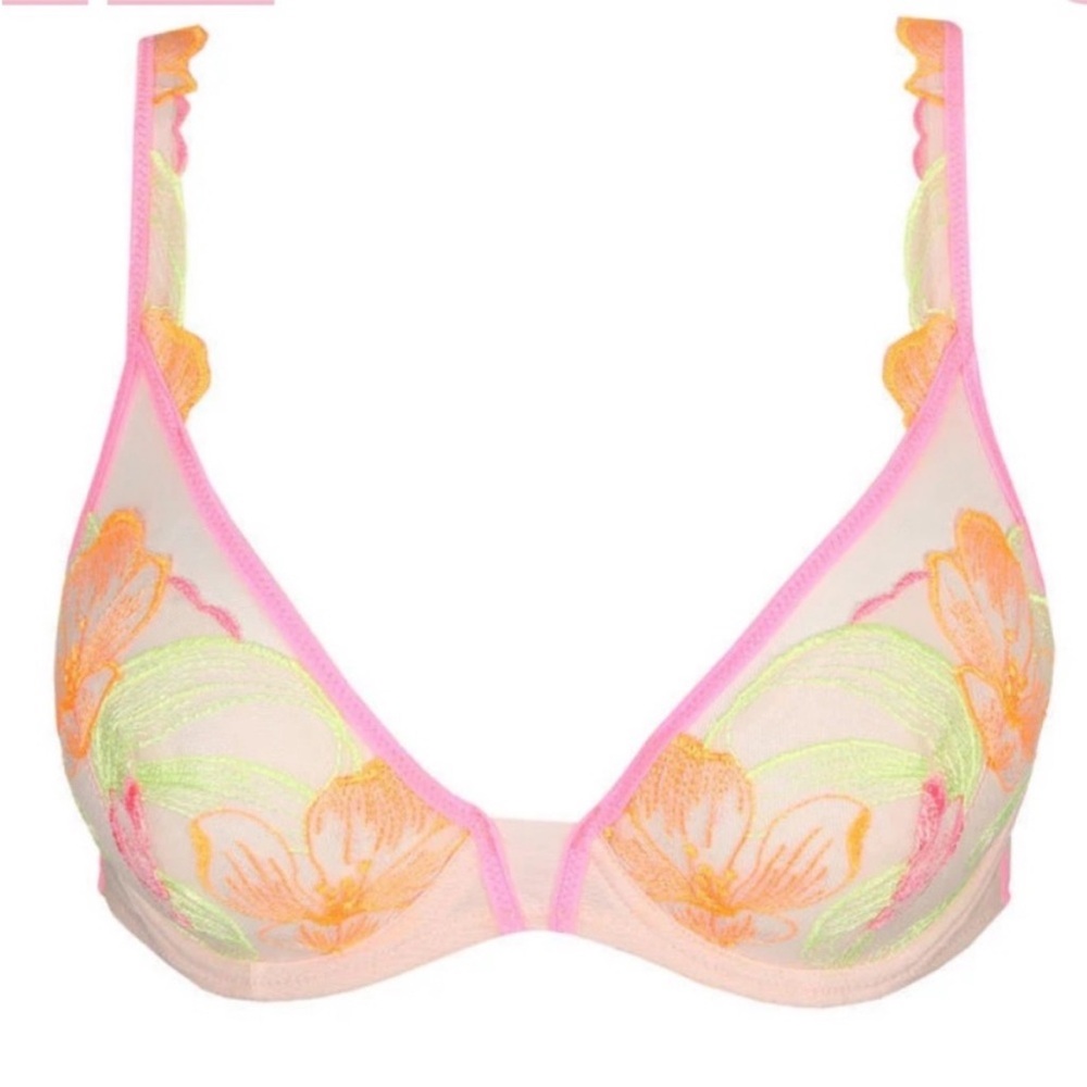 Marie Jo Women's Embroidered Bra - Pink and Orange - Picture 2 of 12